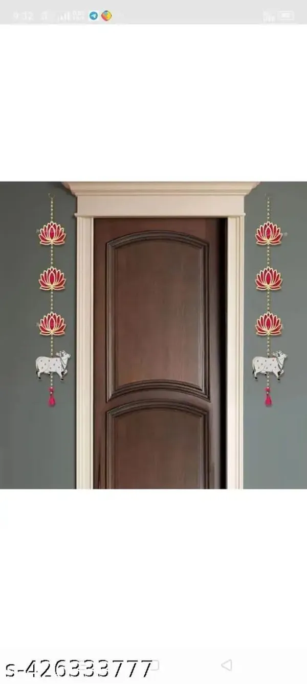 Mdf_Festive_Floral_Lotus_Pichwai_Cow_Door_Hanging_Pack_Of_2_-_Pack_of_2