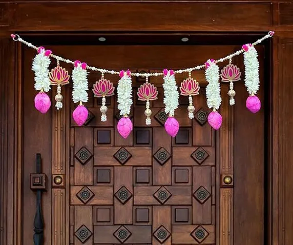 Plastic_Beads_Traditional_Pink_White_Lotus_Gajra_Bandarwal_Toran_-_Pack_of_2