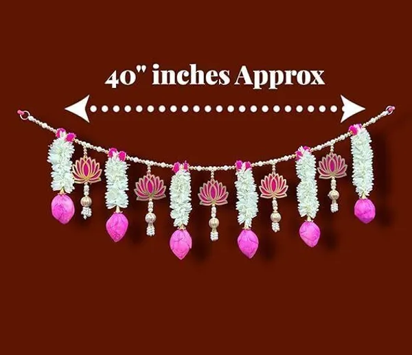 Plastic_Beads_Traditional_Pink_White_Lotus_Gajra_Bandarwal_Toran_-_Pack_of_2