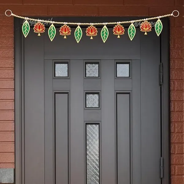 Velvet_Festive_Wooden_Lotus_Leaf_Pom-Pom_Beads_Door_Toran_-_Pack_of_2