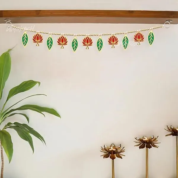 Velvet_Festive_Wooden_Lotus_Leaf_Pom-Pom_Beads_Door_Toran_-_Pack_of_2