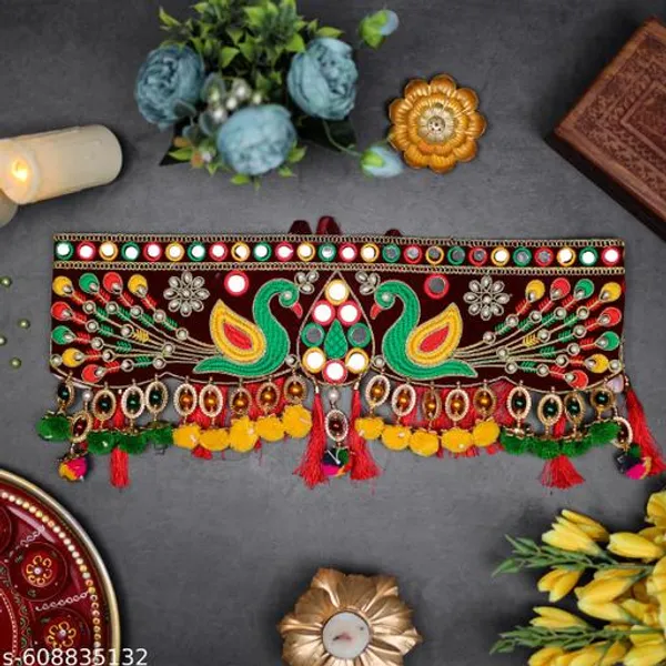 Velvet_Traditional_Embroidered_Peacock_Latkan_Door_Toran_3_Ft