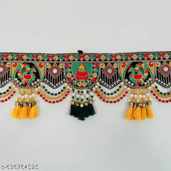 Velvet_Mirror_Work_Embroidered_Peacock_Jula_Door_Toran