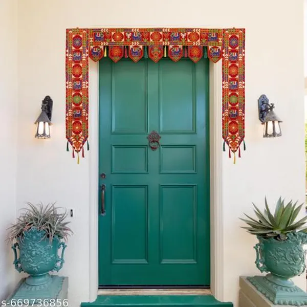 Velvet_Traditional_Bead_Work_Red_Door_Toran_Bandarwal