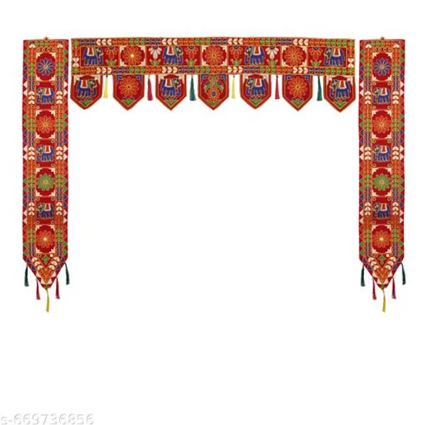 Velvet_Traditional_Bead_Work_Red_Door_Toran_Bandarwal