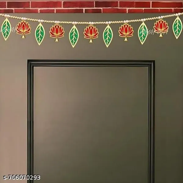 Wooden_Festive_Lotus_Mango_Leaf_Pink_Handmade_Door_Toran_-_Pack_of_2