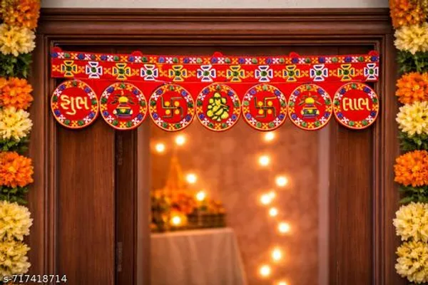 Red_Velvet_Traditional_Shubh_Labh_Swastik_Embroidered_Door_Toran_-_Pack_of_2