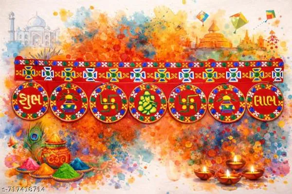 Red_Velvet_Traditional_Shubh_Labh_Swastik_Embroidered_Door_Toran_-_Pack_of_2