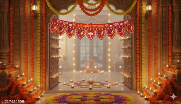 Handmade_Cloth_Festive_Ganesh_Peacock_Design_Red_Door_Toran_-_Pack_of_2