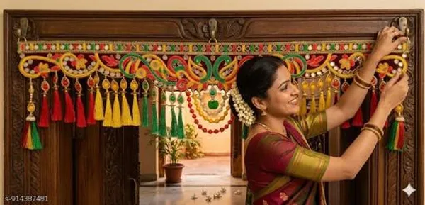 Velvet_Festive_Embroidered_Mirror_Work_Tassels_Door_Toran