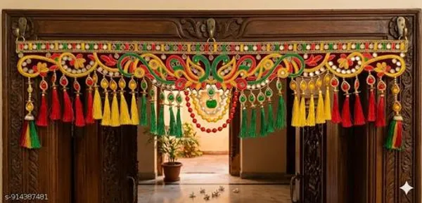 Velvet_Festive_Embroidered_Mirror_Work_Tassels_Door_Toran