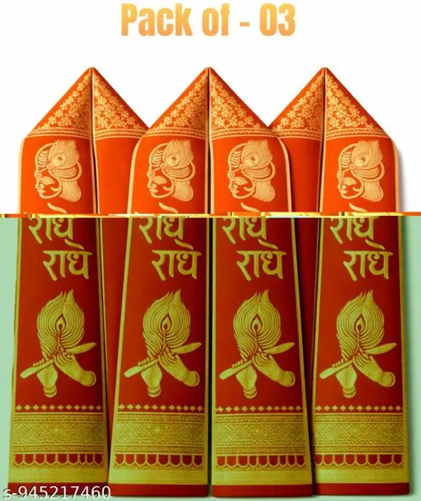 Orange_Golden_Devotional_Angavastram_Puja_Dupatta_For_Unisex_-_Pack_of_6