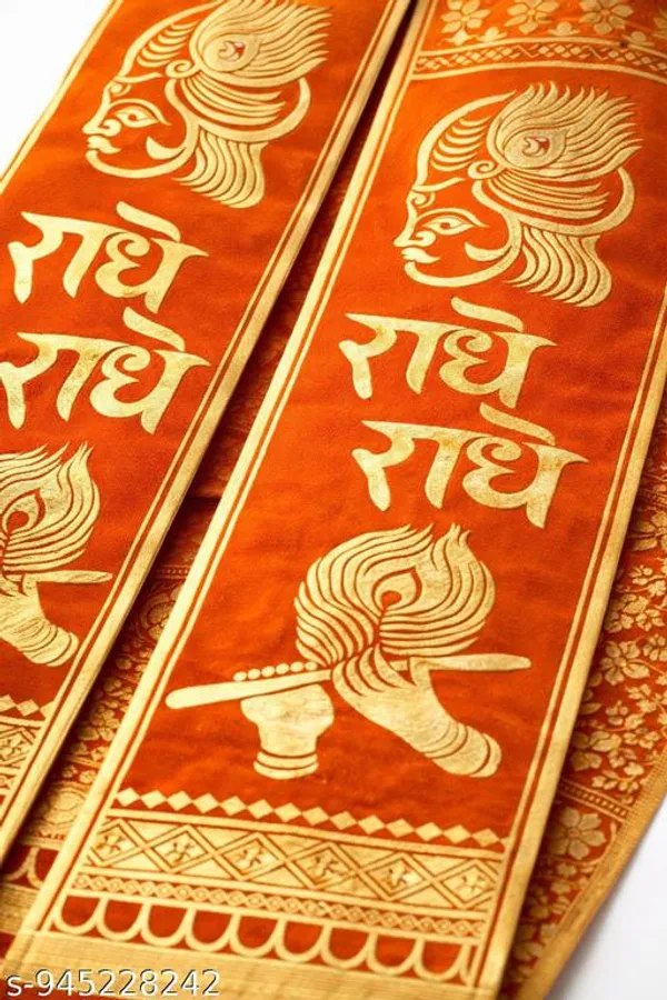 Orange_Golden_Devotional_Angavastram_Puja_Dupatta_For_Unisex_-_Pack_of_2