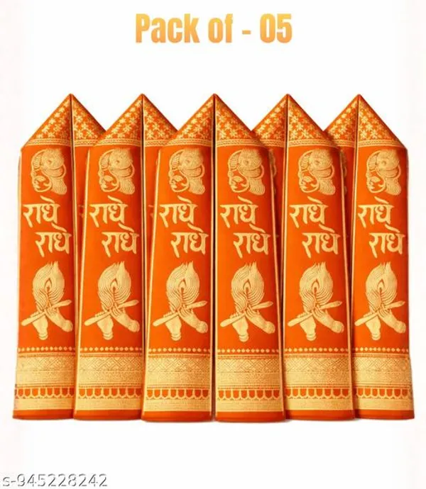 Orange_Golden_Devotional_Angavastram_Puja_Dupatta_For_Unisex_-_Pack_of_2