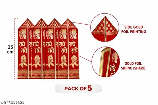Polyester_Festive_Gold_Foil_Print_Red_Bandarwal_Door_Hanging_-_Pack_of_3