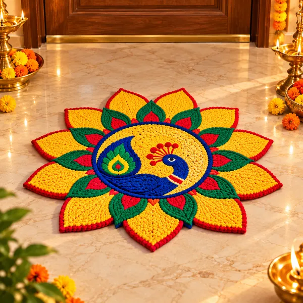 Multicolor_Traditional_Peacock_Pattern_Toran_And_Rangoli_Combo_Set