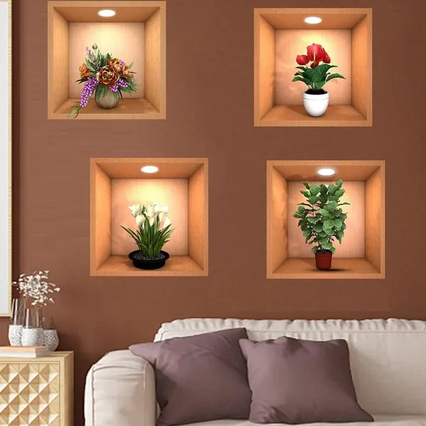 3D_Vase_Wall_Sticker_-_(Pack_of_4)