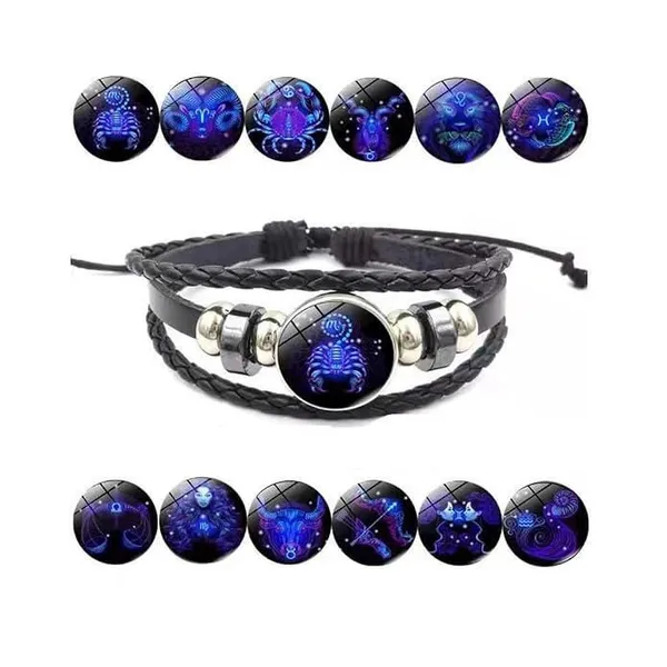 Zodiac_Leather_Braided_Bracelet_|_š„FLAT_50%_OFF_SALEš„