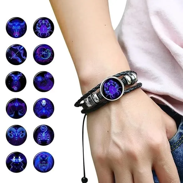 Zodiac_Leather_Braided_Bracelet_|_š„FLAT_50%_OFF_SALEš„