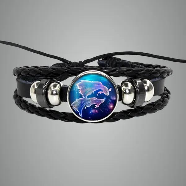 Zodiac_Leather_Braided_Bracelet_|_š„FLAT_50%_OFF_SALEš„