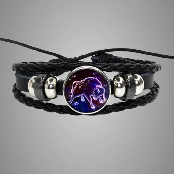 Zodiac_Leather_Braided_Bracelet_|_š„FLAT_50%_OFF_SALEš„