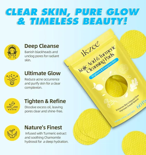 KojicFresh™_-_Turmeric_Kojic_Acid_Cleansing_Pads_|_🔥PACK_OF_60_PADS🔥