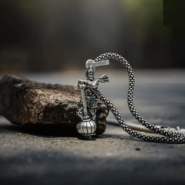 Hanumanji_With_Gada_Silver_Pendant_Chain
