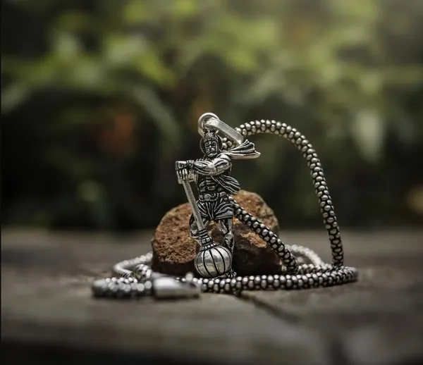 Hanumanji_With_Gada_Silver_Pendant_Chain