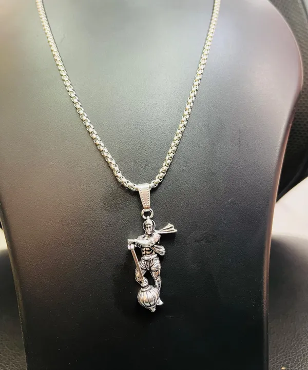 Hanumanji_With_Gada_Silver_Pendant_Chain