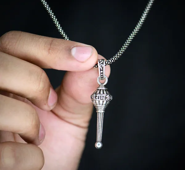 Hanuman_Ji_Gada_Pendant_&_Chain_|_Silver_Plated