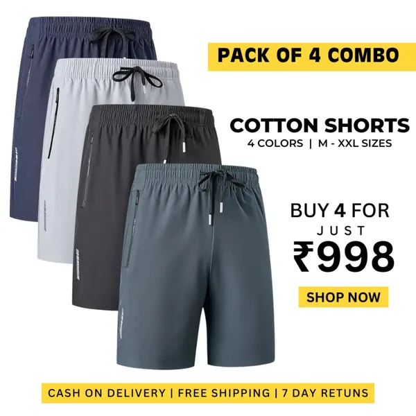Combo_of_4_Stretchable_Cotton_Shorts_|_š„FLAT_50%_SAVINGš„