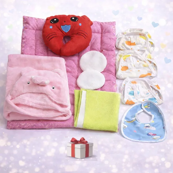 Newborn_Baby_Care_Gift_Set_|_Baby_Sleeping_Gadda_70×50_cm_+_Waterproof_Dry_Sheet_35×50_cm_+_Hooded_Baby_Towel_70×70_cm_|_Pillow,_Bib,_3_Langot_&_Breast_Pads_|_Baby_Gift_Pack_(0–6_Months)
