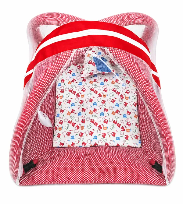 Baby_Bed_&_Play_Gym_with_Mosquito_Net_|_Portable_Foldable_Sleeping_Mat_with_Soft_Cushion_&_Pillow_|_Breathable,_Travel-Friendly_Baby_Nest_for_Newborn_to_12_Months
