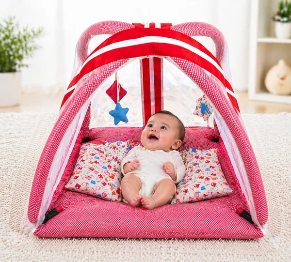 Baby_Bed_&_Play_Gym_with_Mosquito_Net_|_Portable_Foldable_Sleeping_Mat_with_Soft_Cushion_&_Pillow_|_Breathable,_Travel-Friendly_Baby_Nest_for_Newborn_to_12_Months