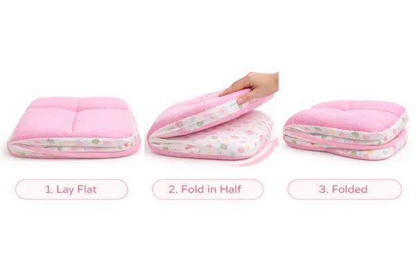 Foldable_Baby_Bed_with_Mosquito_Net_&_Pillow_|_Thick_Cushioned_Sleeping_Mat_for_Newborn_(0–9_Months)_|_Portable_Travel_Baby_Bed_with_Full_Protection_Net_|_Soft_&_Breathable_Baby_Bedding