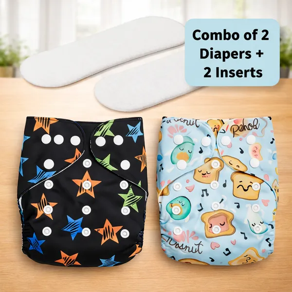 Reusable_Baby_Cloth_Diaper_for_Infants_|_Pack_of_2_Black_And_Light_Blue_Printed_Cotton_&_Polyester