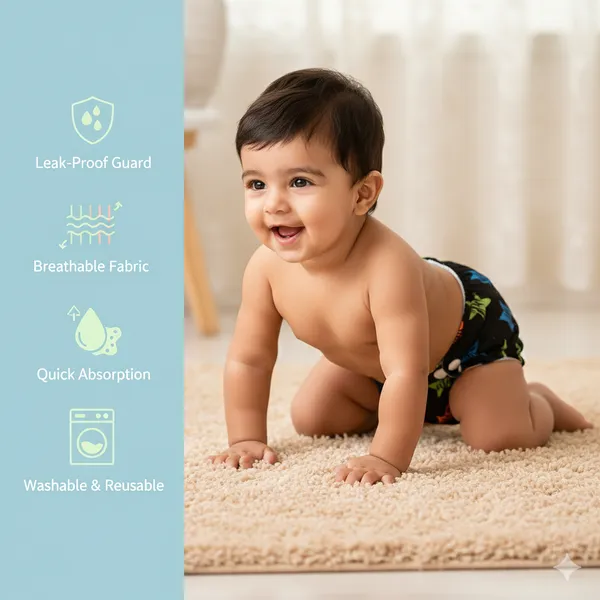 Reusable_Baby_Cloth_Diaper_for_Infants_|_Pack_of_2_Black_And_Light_Blue_Printed_Cotton_&_Polyester