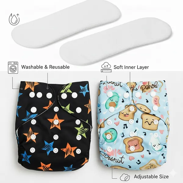 Reusable_Baby_Cloth_Diaper_for_Infants_|_Pack_of_2_Black_And_Light_Blue_Printed_Cotton_&_Polyester