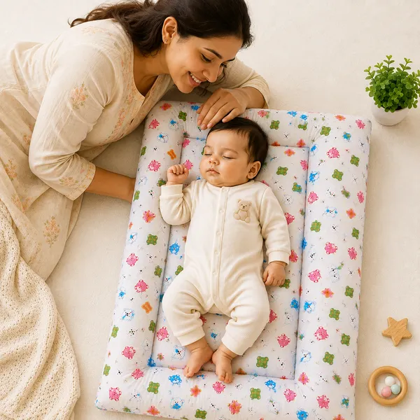MimiLap_Baby_Mattress_Gadda_Set_of_3_|_Soft_&_Comfortable_Baby_Sleeping_Mats_|_70_×_50_cm_Each