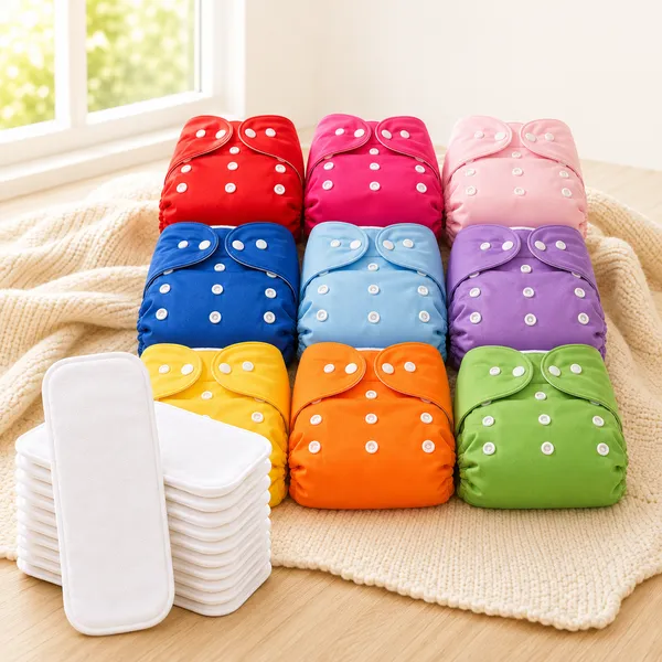 MimiLap_Reusable_Cloth_Diapers_Pack_of_9_with_Inserts_|_Soft_&_Breathable_for_Baby_Skin_|_Designed_for_Daytime_Use_|_Helps_Reduce_Rash_Discomfort_|_Adjustable_Fit_(3_Months–3_Years)