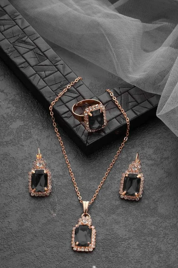 Black_Silver_Plated_Alloy_Chain,_Ring,_Bracelet_&_Earring_Set_For_Women_&_Girls