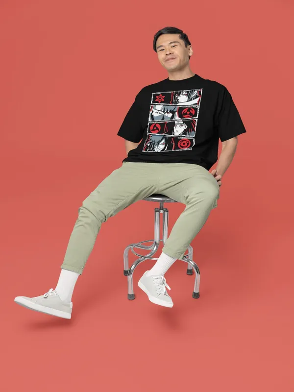 Black_Cotton_Oversized_Red_Reflection_T-Shirt_For_Men