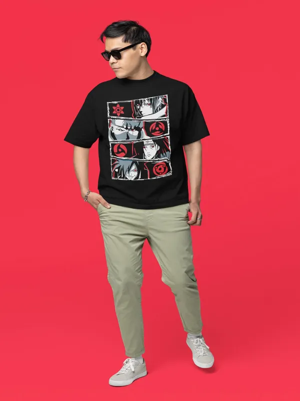 Black_Cotton_Oversized_Red_Reflection_T-Shirt_For_Men