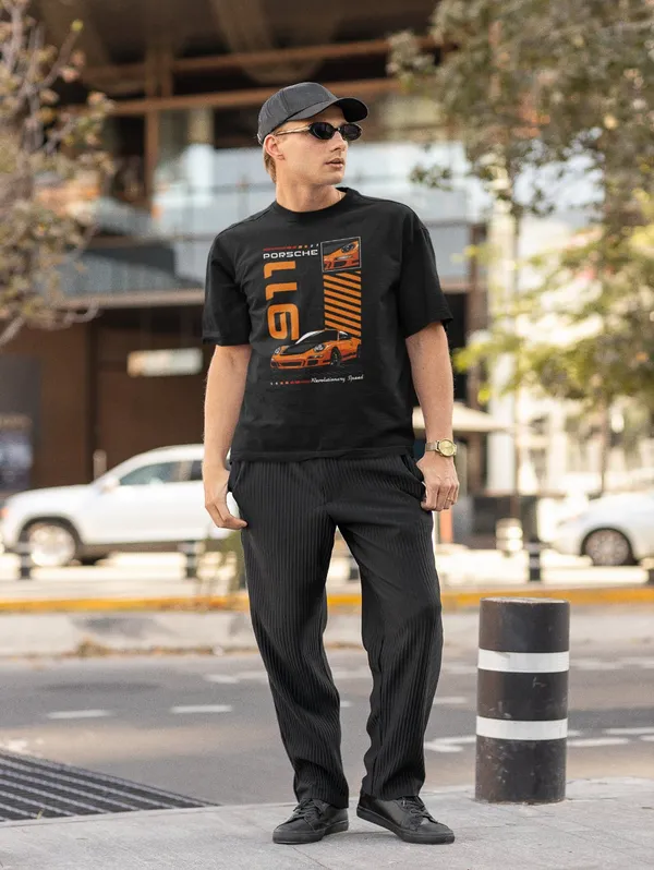 Black_Cotton_Oversized_Yellow_911_T-Shirt_For_Men