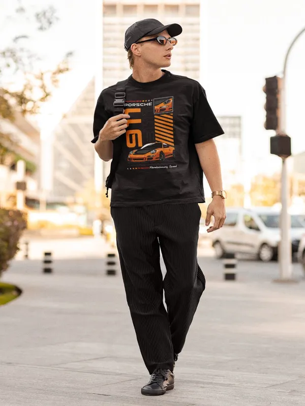 Black_Cotton_Oversized_Yellow_911_T-Shirt_For_Men