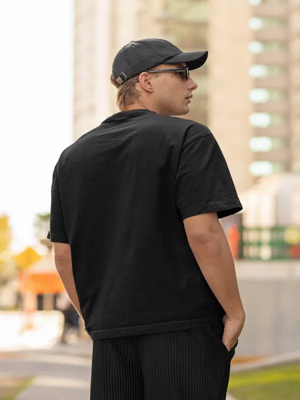 Black_Cotton_Oversized_Yellow_Mustang_T-Shirt_For_Men
