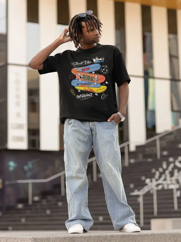 Black_Cotton_Oversized_Brooklyn_Vibes_T-Shirt_For_Men