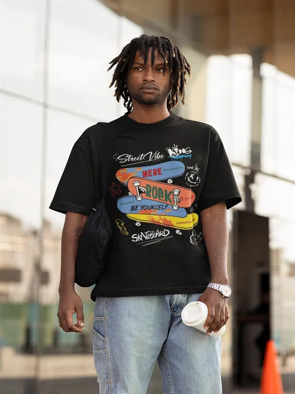 Black_Cotton_Oversized_Brooklyn_Vibes_T-Shirt_For_Men