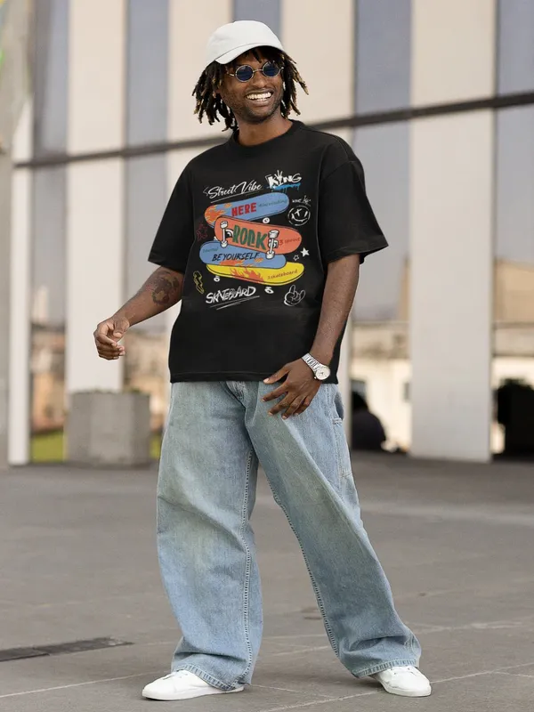 Black_Cotton_Oversized_Brooklyn_Vibes_T-Shirt_For_Men