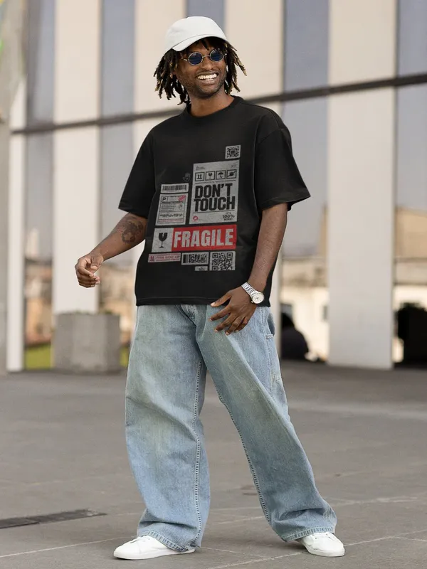 Black_Cotton_Oversized_Handle_With_Care_T-Shirt_For_Men